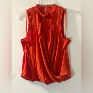 Free People So Fine Choker Faux Wrap Drape Tank Top Size S